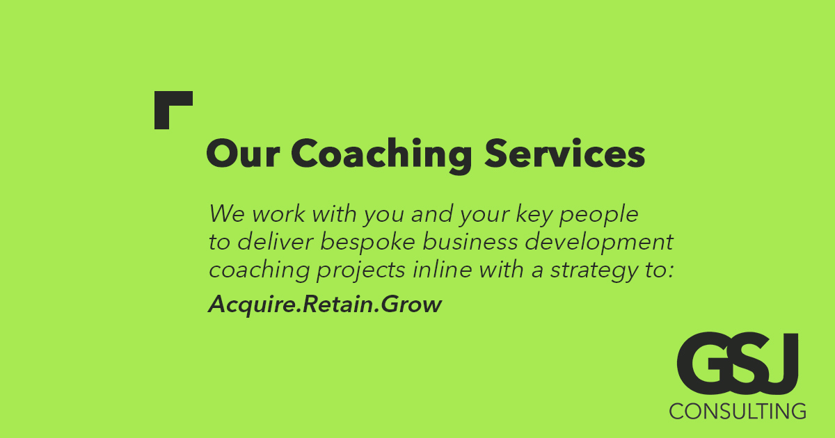 BD Coaching to Acquire & Grow Work | GSJ Consulting
